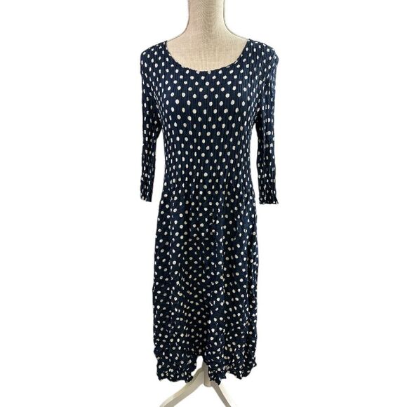 Alquema Dress 3/4 Length Sleeve Pleated Crinkle Crush Alquema size 2 / US 10-12 - Picture 1 of 12